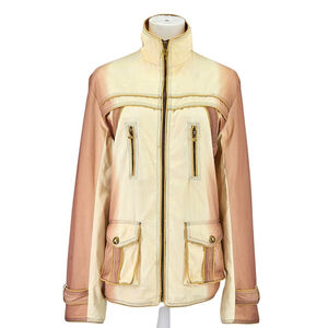 Quiet Luxury Max Mara Field Jacket Women’s XL Blush Cream Zip Pockets Made Italy